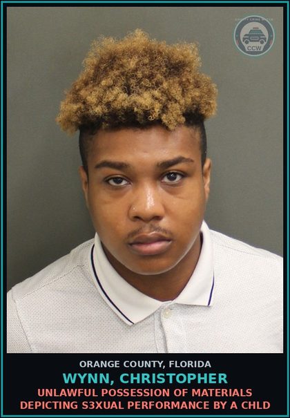 CCW arrest card for WYNN, CHRISTOPHER in Orange County: UNLAWFUL POSSESSION OF MATERIALS DEPICTING s3xual PERFORMANCE BY A chld