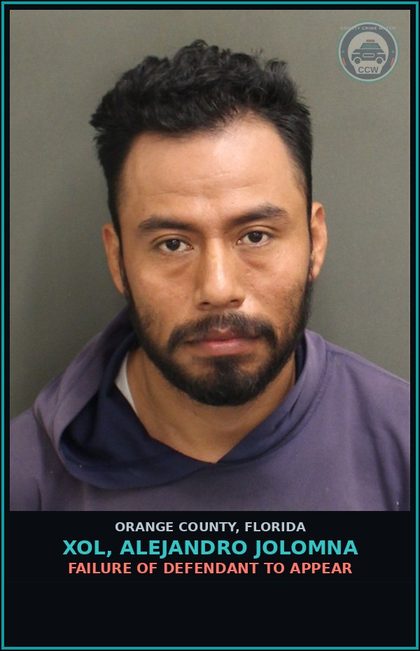 CCW arrest card for XOL, ALEJANDRO JOLOMNA in Orange County: FAILURE OF DEFENDANT TO APPEAR