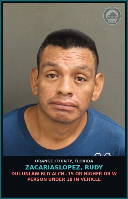CCW arrest card for ZACARIASLOPEZ, RUDY in Orange County: MOVING TRAFFIC VIOL-OPERATE MOTOR VEHICLE W/O VALID LIC 2ND CONV