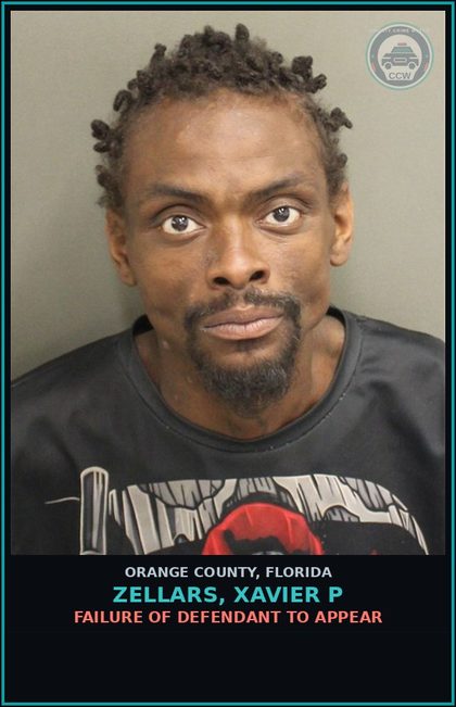 CCW arrest card for ZELLARS, XAVIER P in Orange County: FAILURE OF DEFENDANT TO APPEAR