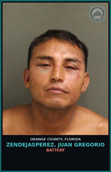 CCW arrest card for ZENDEJASPEREZ, JUAN GREGORIO in Orange County: BATTERY