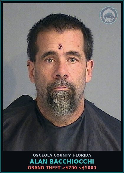 CCW arrest card for ALAN BACCHIOCCHI in Osceola County: BURG 2OCC STRUCTURE UNARMED