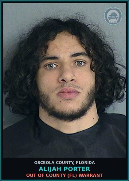 CCW arrest card for ALIJAH PORTER in Osceola County: OUT OF COUNTY (FL) WARRANT