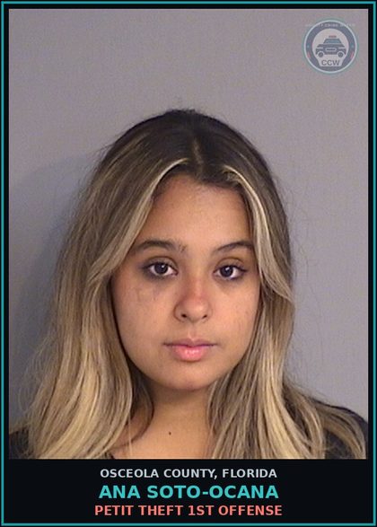 CCW arrest card for ANA SOTO-OCANA in Osceola County: PETIT THEFT 1ST OFFENSE