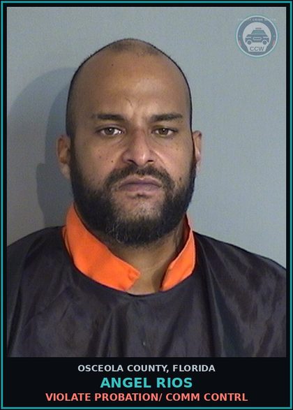 CCW arrest card for ANGEL RIOS in Osceola County: VIOLATE PROBATION/ COMM CONTRL