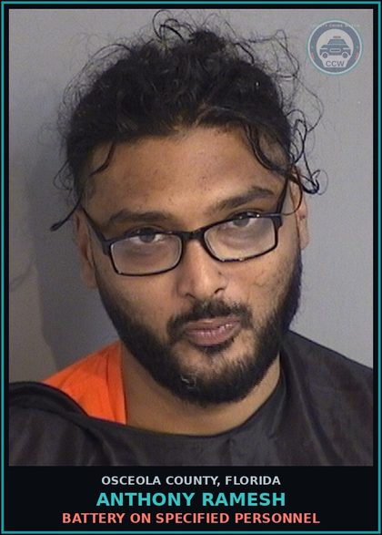 CCW arrest card for ANTHONY RAMESH in Osceola County: F.T.A ON WRITTEN PROMISE