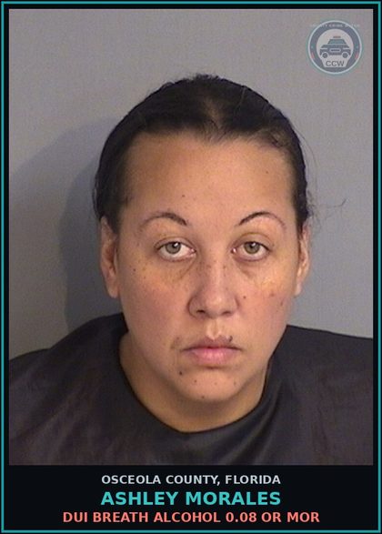 CCW arrest card for ASHLEY MORALES in Osceola County: POSSESS contr substance W