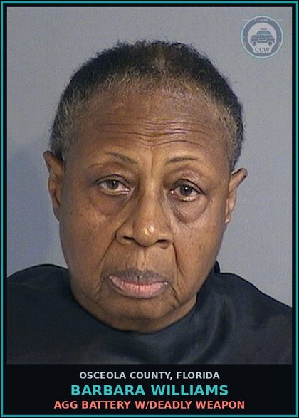 CCW arrest card for BARBARA WILLIAMS in Osceola County: AGG BATTERY W/DEADLY WEAPON