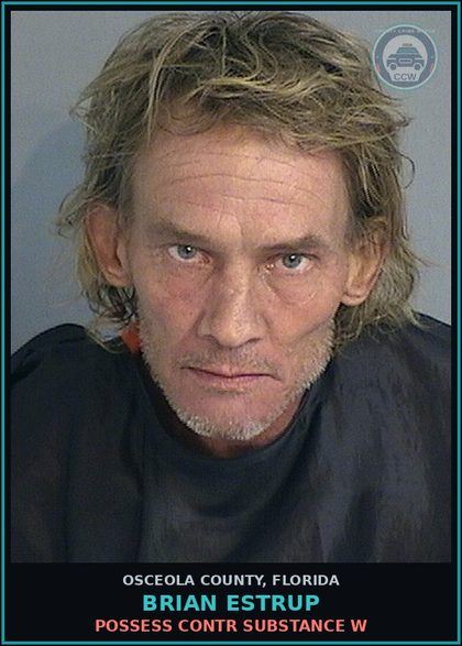 CCW arrest card for BRIAN ESTRUP in Osceola County: POSSESS contr substance W