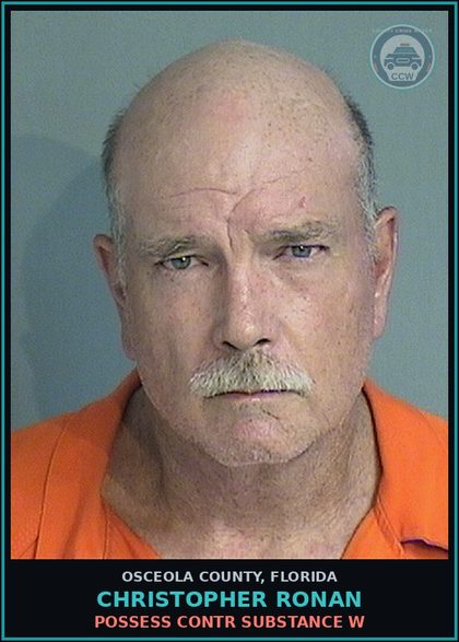 CCW arrest card for CHRISTOPHER RONAN in Osceola County: POSSESS contr substance W