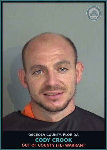 CCW arrest card for CODY CROOK in Osceola County: OUT OF COUNTY (FL) WARRANT