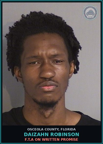 CCW arrest card for DAIZAHN ROBINSON in Osceola County: F.T.A ON WRITTEN PROMISE
