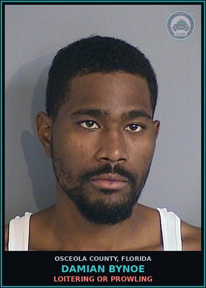 CCW arrest card for DAMIAN BYNOE in Osceola County: LOITERING OR PROWLING