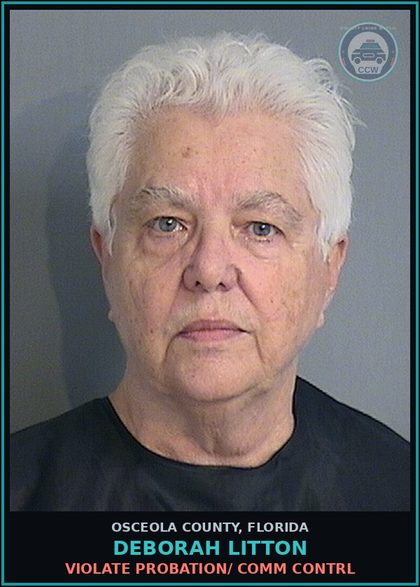 CCW arrest card for DEBORAH LITTON in Osceola County: VIOLATE PROBATION/ COMM CONTRL