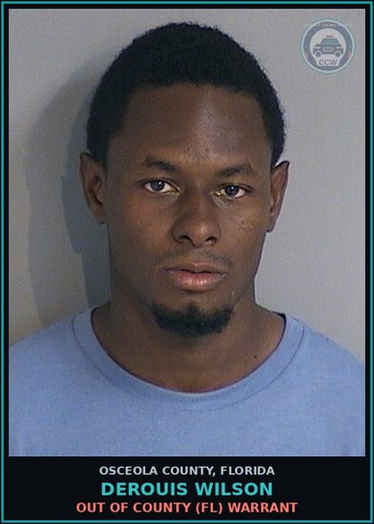 CCW arrest card for DEROUIS WILSON in Osceola County: OUT OF COUNTY (FL) WARRANT