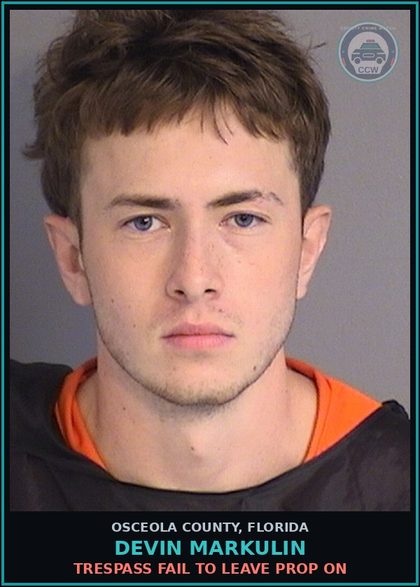 CCW arrest card for DEVIN MARKULIN in Osceola County: POSSESS/USE DRUG PARAPHERNALIA