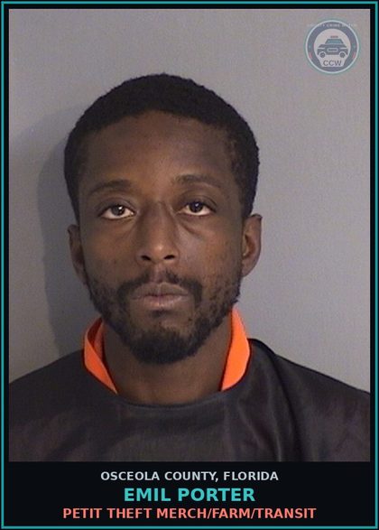 CCW arrest card for EMIL PORTER in Osceola County: POSSESS contr substance W