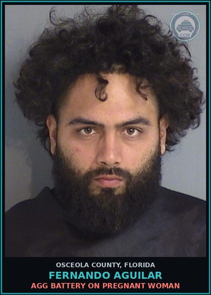 CCW arrest card for FERNANDO AGUILAR in Osceola County: AGG BATTERY ON PREGNANT WOMAN