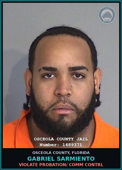 CCW arrest card for GABRIEL SARMIENTO in Osceola County: VIOLATE PROBATION/ COMM CONTRL