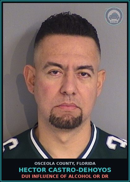 CCW arrest card for HECTOR CASTRO-DEHOYOS in Osceola County: DUI INFLUENCE OF ALCOHOL OR DR