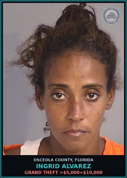 CCW arrest card for INGRID ALVAREZ in Osceola County: BURG 2UNOCC DWELLING UNARMED