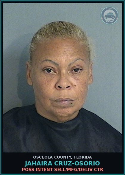 CCW arrest card for JAHAIRA CRUZ-OSORIO in Osceola County: POSS INTENT SELL/MFG/DELIV CTR