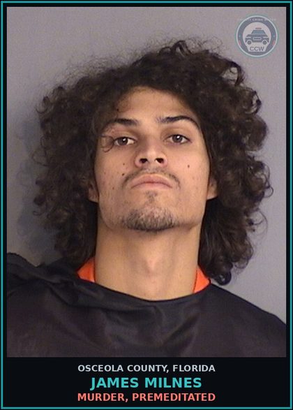 CCW arrest card for JAMES MILNES in Osceola County: WRITTEN/ELEC THREAT TO KILL BO