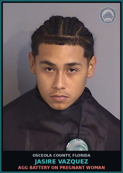 CCW arrest card for JASIRE VAZQUEZ in Osceola County: VIOLATE PROBATION/ COMM CONTRL