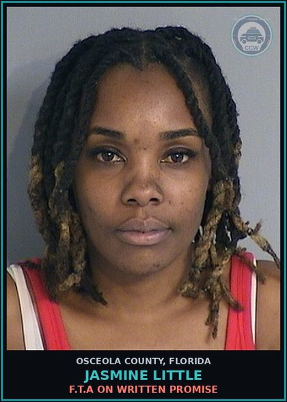 CCW arrest card for JASMINE LITTLE in Osceola County: F.T.A ON WRITTEN PROMISE