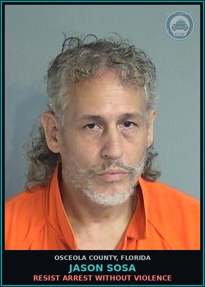 CCW arrest card for JASON SOSA in Osceola County: AGG ASLT ON PERSON 65YOA OR OL