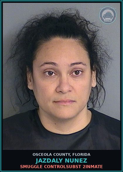 CCW arrest card for JAZDALY NUNEZ in Osceola County: SMUGGLE CONTROLSUBST 2INMATE