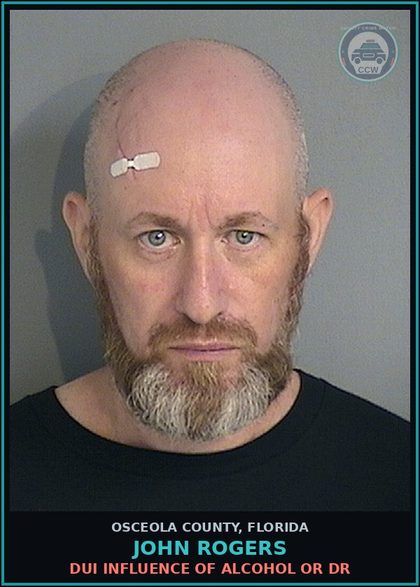 CCW arrest card for JOHN ROGERS in Osceola County: DUI INFLUENCE OF ALCOHOL OR DR