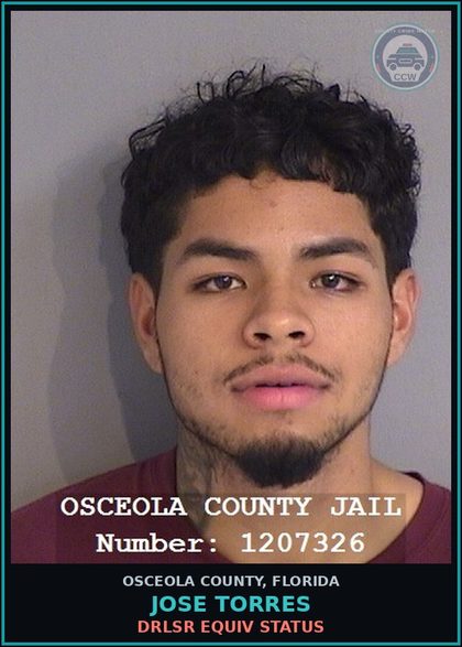 CCW arrest card for JOSE TORRES in Osceola County: DRLSR EQUIV STATUS
