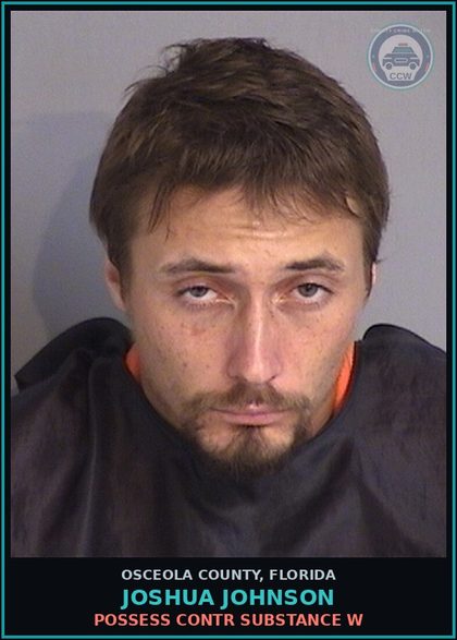 CCW arrest card for JOSHUA JOHNSON in Osceola County: POSSESS contr substance W