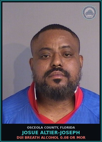 CCW arrest card for JOSUE ALTIER-JOSEPH in Osceola County: DUI BREATH ALCOHOL 0.08 OR MOR