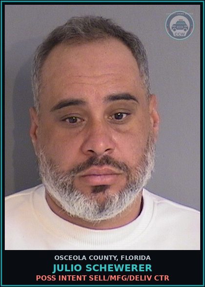 CCW arrest card for JULIO SCHEWERER in Osceola County: RECKLESS DRIVING