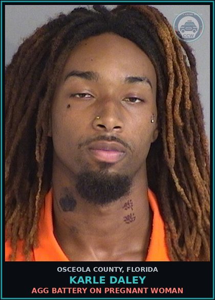 CCW arrest card for KARLE DALEY in Osceola County: BATTERY; TOUCH OR STRIKE
