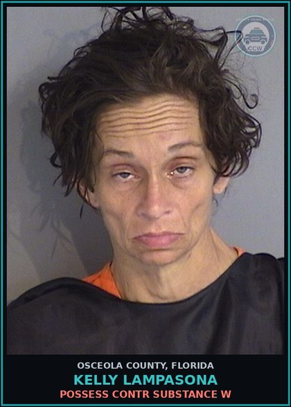 CCW arrest card for KELLY LAMPASONA in Osceola County: POSSESS contr substance W