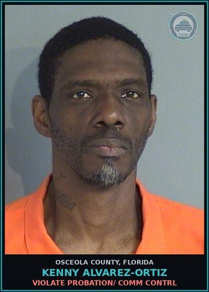 CCW arrest card for KENNY ALVAREZ-ORTIZ in Osceola County: VIOLATE PROBATION/ COMM CONTRL