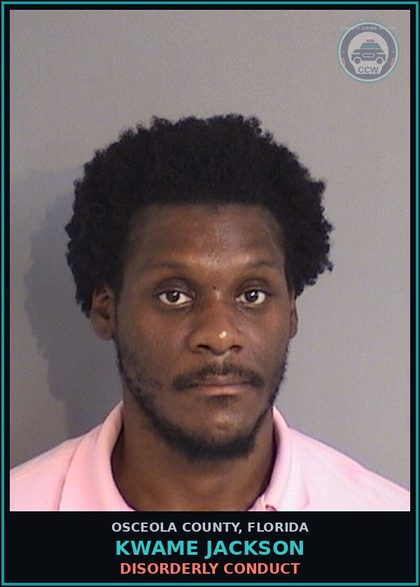 CCW arrest card for KWAME JACKSON in Osceola County: DISORDERLY CONDUCT