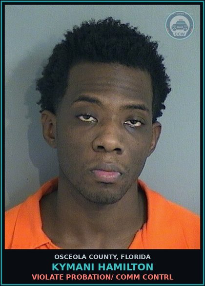 CCW arrest card for KYMANI HAMILTON in Osceola County: VIOLATE PROBATION/ COMM CONTRL