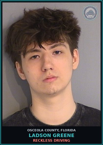 CCW arrest card for LADSON GREENE in Osceola County: RECKLESS DRIVING