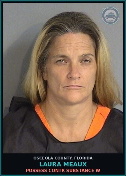 CCW arrest card for LAURA MEAUX in Osceola County: POSSESS contr substance W