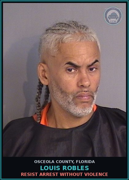CCW arrest card for LOUIS ROBLES in Osceola County: RESIST ARREST WITHOUT VIOLENCE