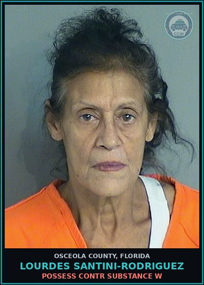 CCW arrest card for LOURDES SANTINI-RODRIGUEZ in Osceola County: POSSESS contr substance W