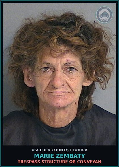 CCW arrest card for MARIE ZEMBATY in Osceola County: TRESPASS STRUCTURE OR CONVEYAN