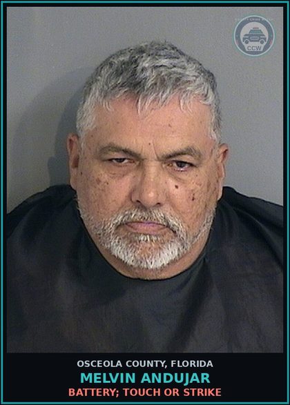 CCW arrest card for MELVIN ANDUJAR in Osceola County: BATTERY; TOUCH OR STRIKE