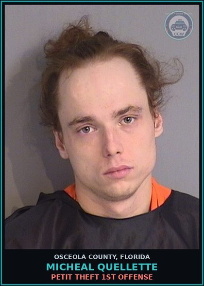 CCW arrest card for MICHEAL QUELLETTE in Osceola County: CRIMINAL MISCHIEF >$200<$1,000