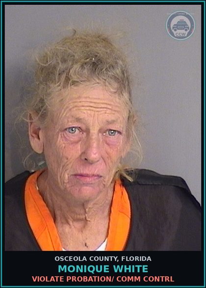 CCW arrest card for MONIQUE WHITE in Osceola County: VIOLATE PROBATION/ COMM CONTRL