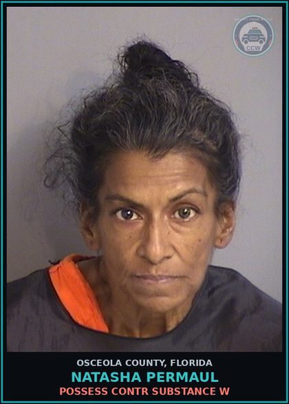 CCW arrest card for NATASHA PERMAUL in Osceola County: POSSESS contr substance W